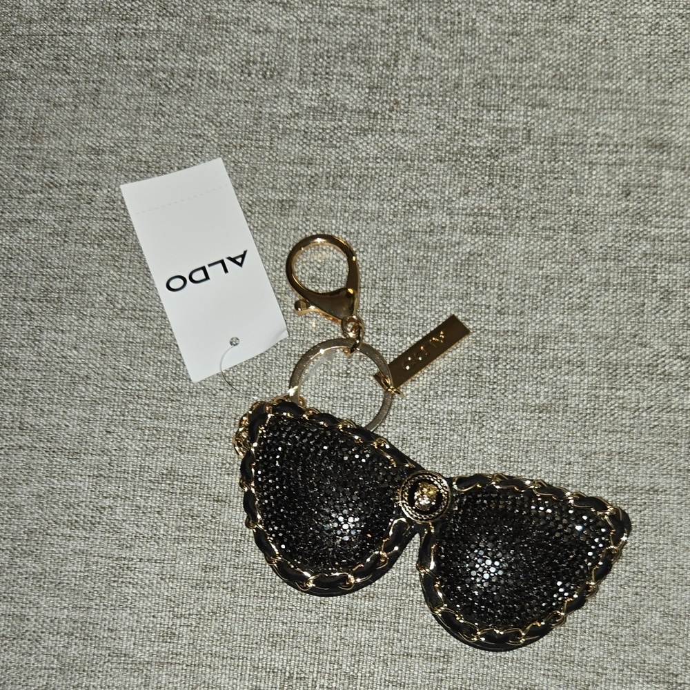 ALDO Black and Gold Keychain
